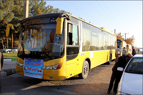 خدمت رسانی ناوگان اتوبوسرانی نجف آباد به زائرین اربعین+تصویر