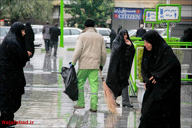 بارش ۲۵ میلیمتری باران در نجف آباد