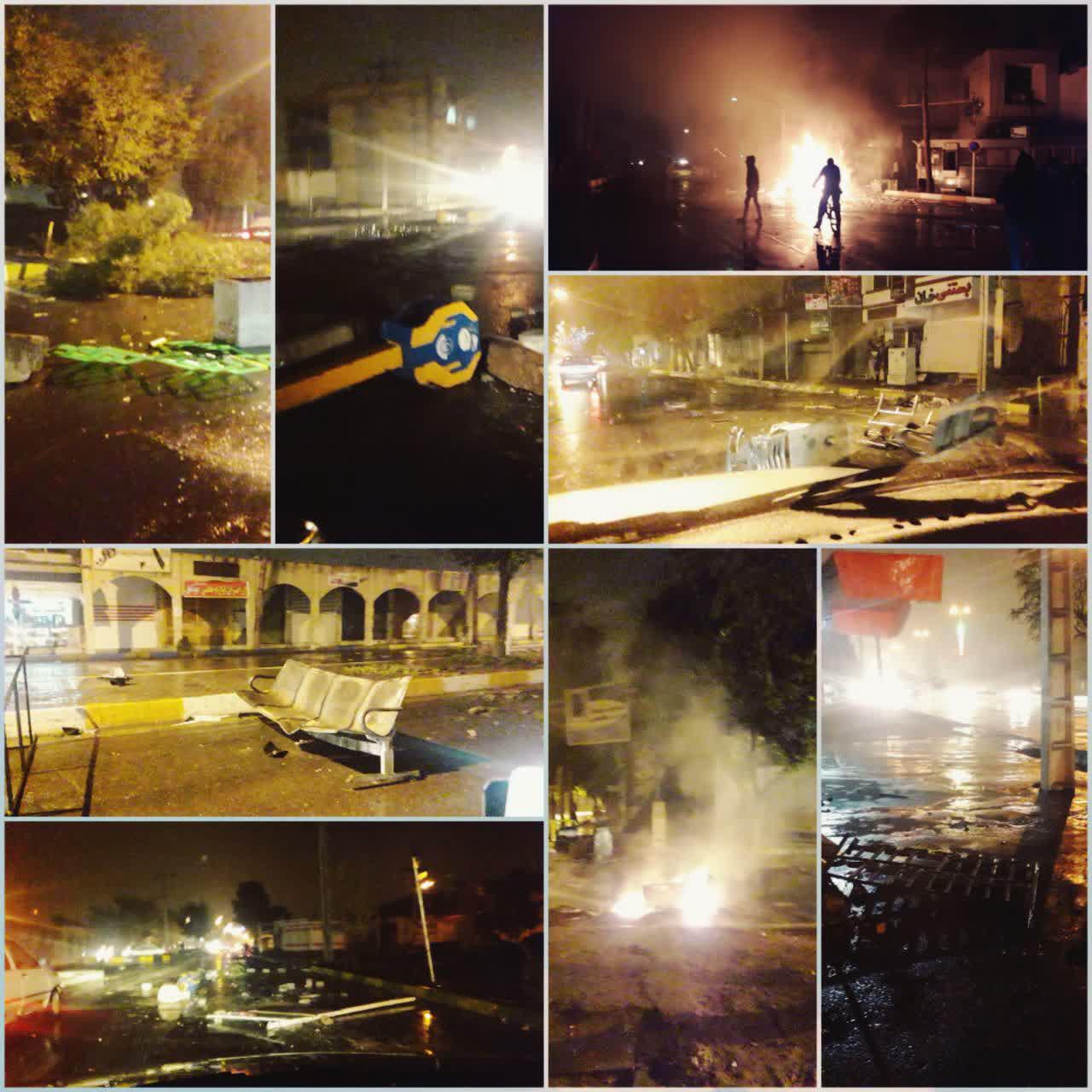 آتش زدن و غارت چند ساختمان اداری و بانک شهرستان نجف آباد+ تصاویر و فیلم