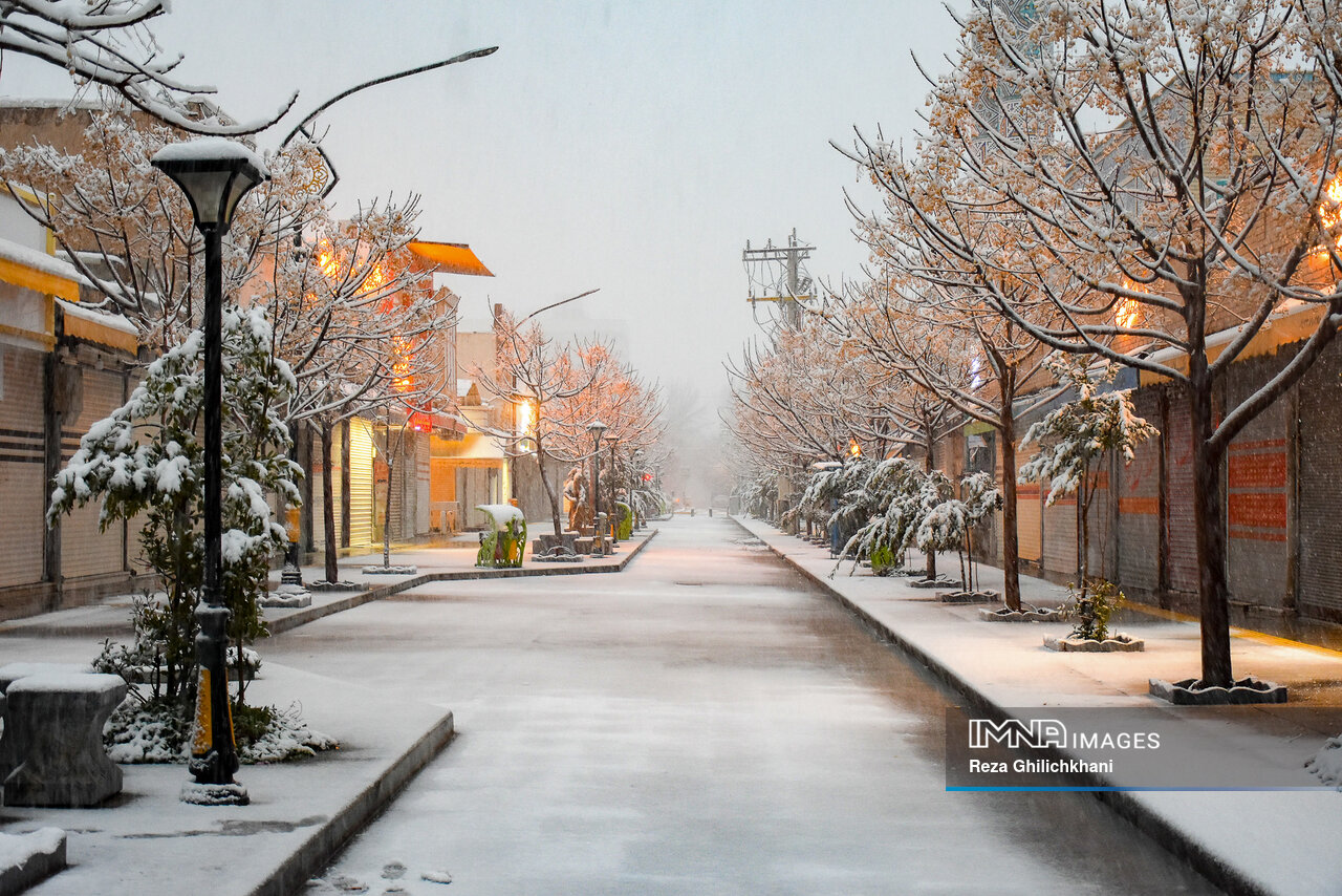 بارش برف در نجف آباد.بیستم دی 1401