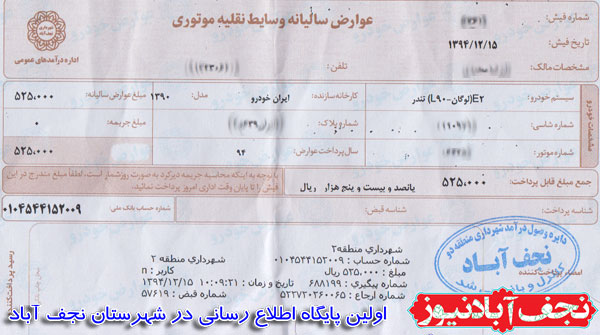 اعتراض به گرانی عوارض خودرویی در نجف آباد