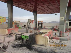 آتش زدن پمپ بنزین در نجف آباد