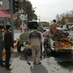 ضدعفونی کردن معابر نجف آباد توسط بسیجیان