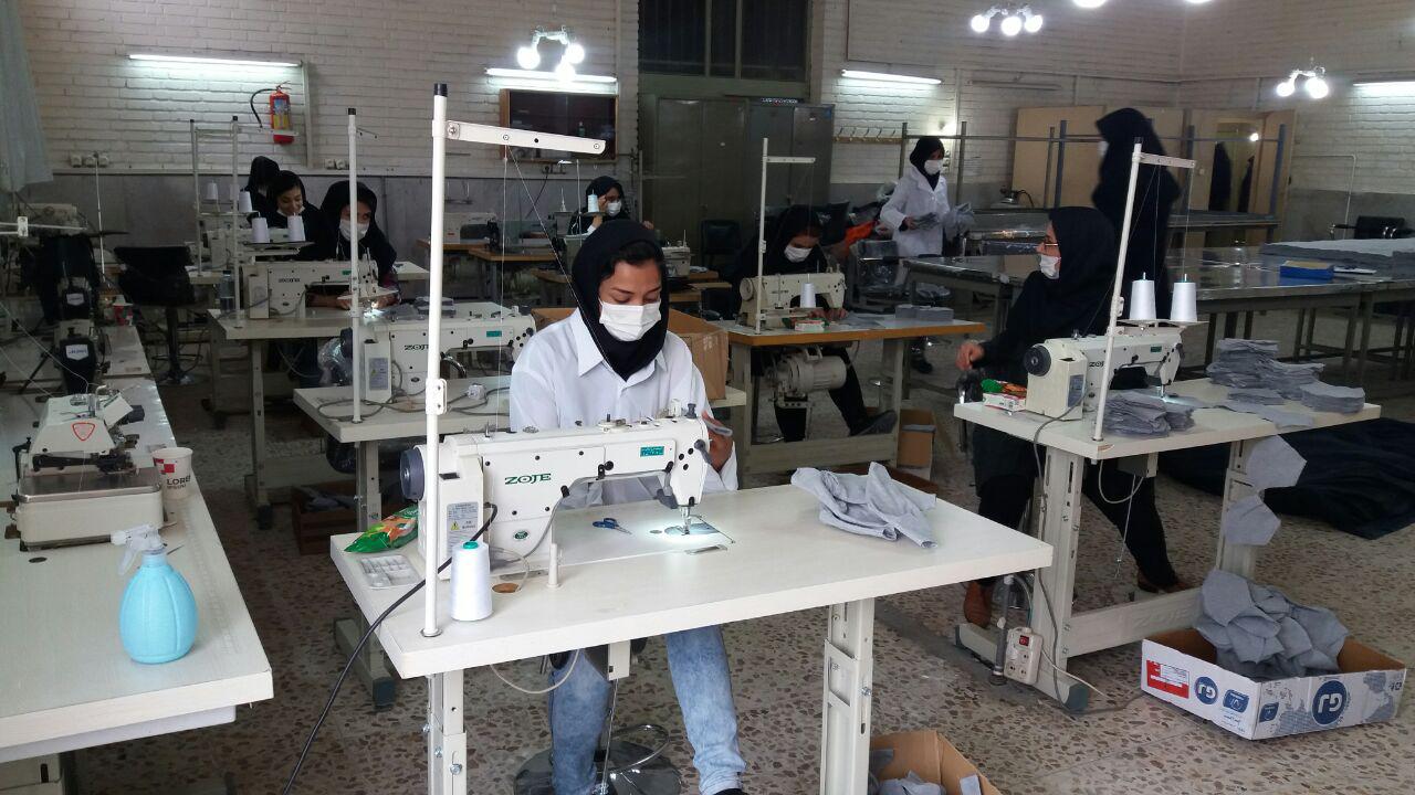 تولید ماسک در دانشکده سمیه نجف آباد+فیلم